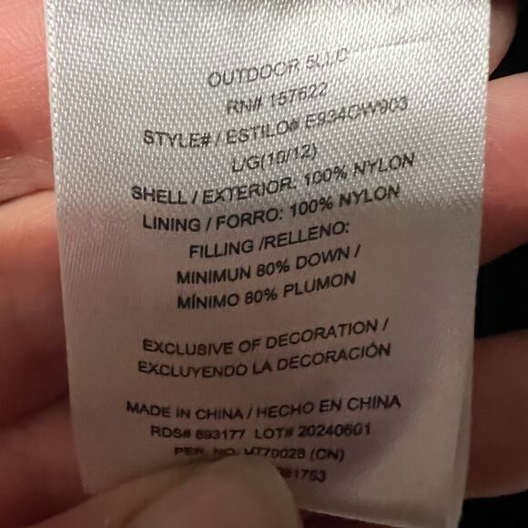 Eddie Bauer Puffer Jacket Kids Youth Large 10/12 Nlack 650 Down Coat - Picture 9 of 9